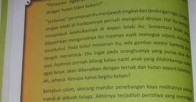 FOTO: Buku Paket Bahasa Indonesia Kelas 6 SD Berisi Cerita Porno