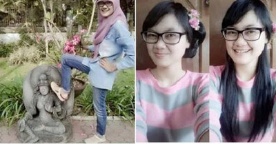 Pamer Injak Patung Buddha, Cewek Cantik Dikecam | www.infospesial.net